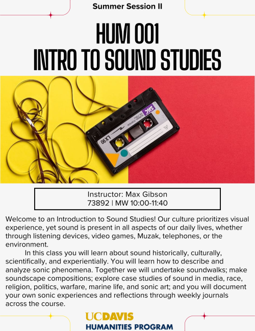 A flyer for HUM 001, with a photo of an unspooled cassette tape