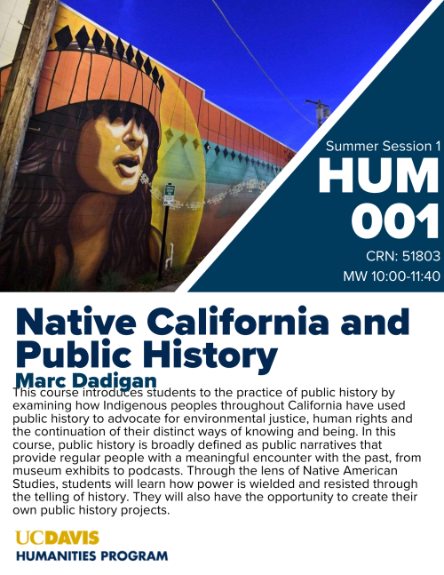 A flyer for HUM 001 with art.